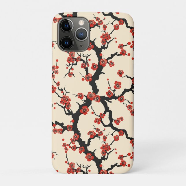 Elegant Cherry Blossom Seamless Pattern Case-Mate iPhone Case (Back)