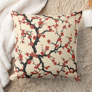 Elegant Cherry Blossom Seamless Pattern Cushion