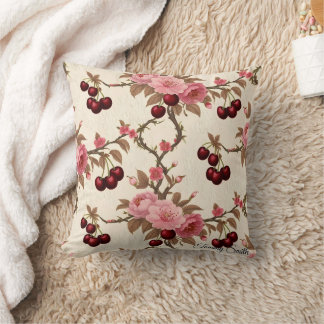 Elegant Cherry Blossom Throw Pillows - Floral Deco