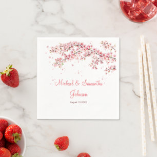 Elegant Cherry Blossom Wedding Napkin