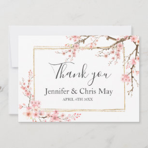 Elegant Cherry Blossom Wedding Thank You