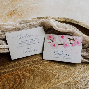 Elegant Cherry Blossom Wedding Thank You Card
