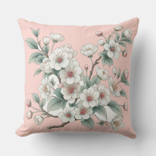 Elegant Cherry Blossoms in Bloom (pink) Cushion