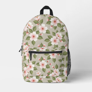 Elegant cherry blossoms seamless pattern printed backpack