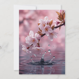 Elegant Cherry Water Reflection Invitation