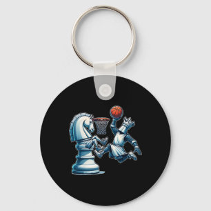 Elegant Chess Board King Sketll Game  Key Ring