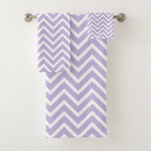 Elegant Chevron Pattern on Grey and White Bath Towel Set