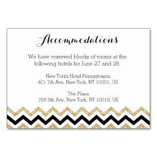 Elegant Chevron Wedding Accommodation Cards
