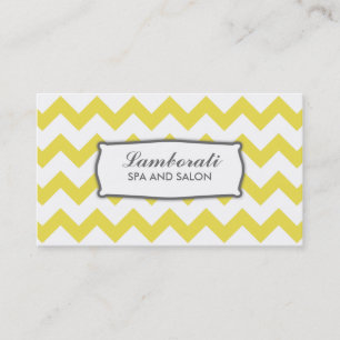 Elegant Chevron Zig Zag Pattern Modern Yellow Business Card