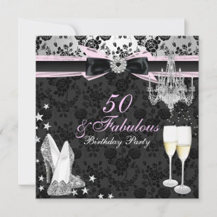 Elegant Chic 50 & Fabulous Birthday Invitation