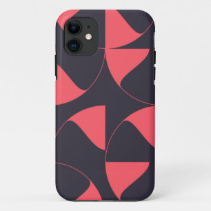 Elegant, chic, abstract circular geometric flowers iPhone 11 case