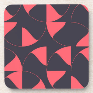 Elegant, chic, abstract circular geometric flowers coaster