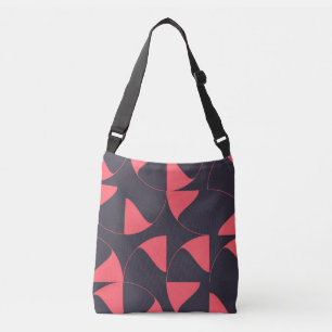 Elegant, chic, abstract circular geometric flowers crossbody bag