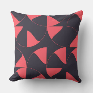 Elegant, chic, abstract circular geometric flowers cushion