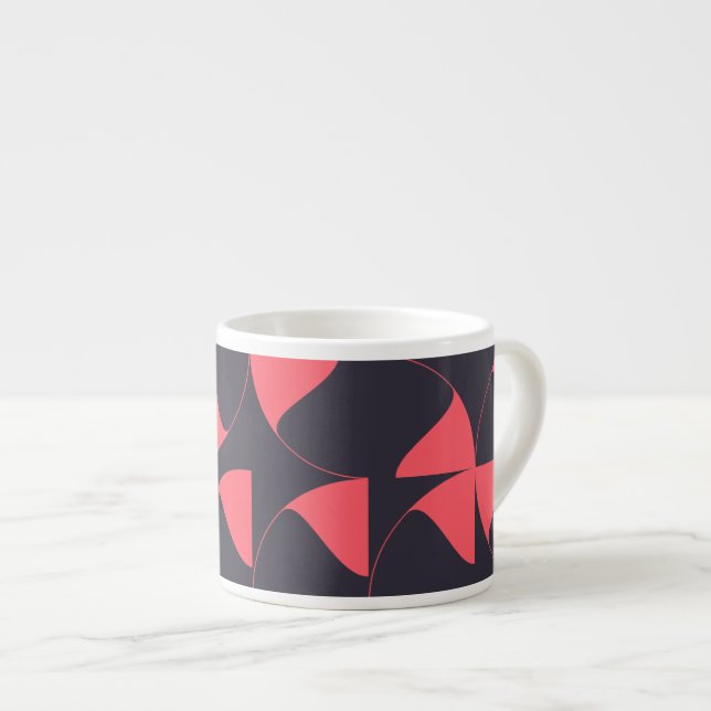 Elegant, chic, abstract circular geometric flowers espresso cup (Front Right)