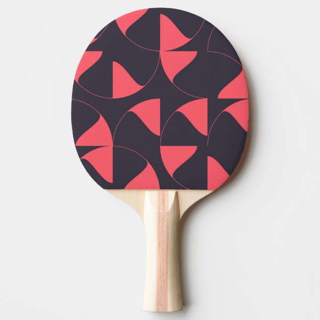 Elegant, chic, abstract circular geometric flowers ping pong paddle (Front)