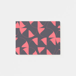 Elegant, chic, abstract circular geometric flowers post-it notes