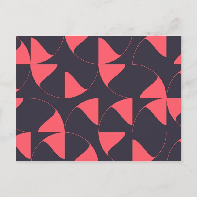 Elegant, chic, abstract circular geometric flowers postcard (Front)
