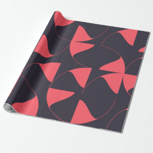 Elegant, chic, abstract circular geometric flowers wrapping paper