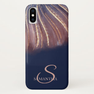 Elegant Chic Abstract  Lines,Navy Blue  iPhone X Case