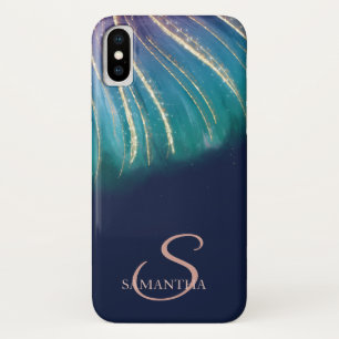Elegant Chic Abstract,Navy Blue iPhone X Case