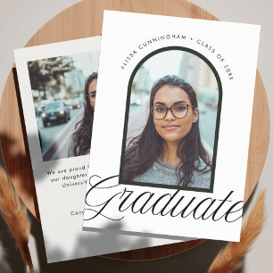 Elegant Chic Arch Graduation Photo Announcement