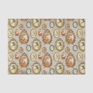 Elegant Chic Art Nouveau Girls Ornate Frames Kraft Tissue Paper