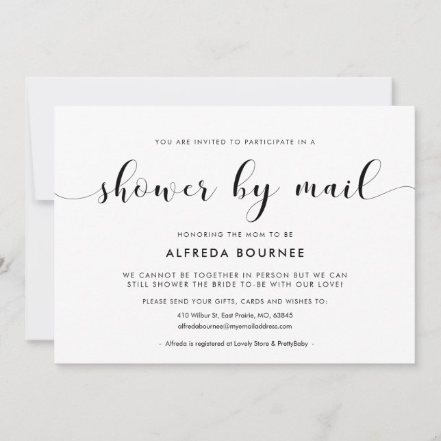 Elegant chic Baby Shower by mail Invitation (Front)