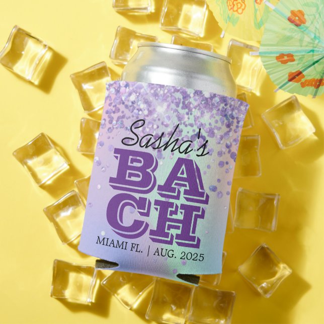 Elegant Chic Bachelorette Party Personalised Can Cooler (In Situ Summer)