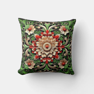 Elegant Chic Baroque Floral Colourful Artistic Cushion