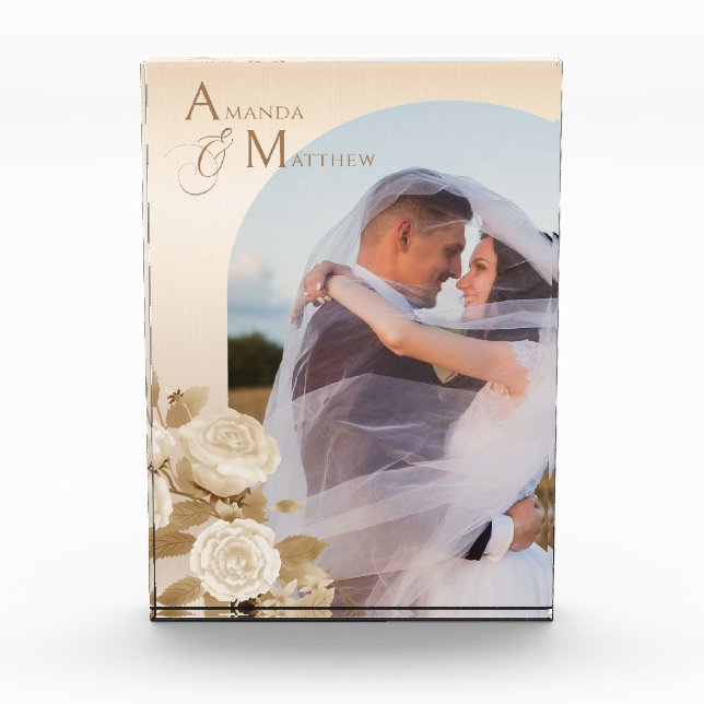 Elegant Chic Beige Photo Block (Front)
