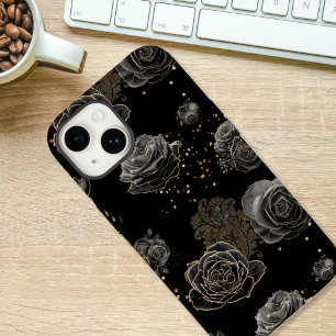 Elegant Chic Black and Gold Glitter Pattern Case-Mate iPhone 14 Case