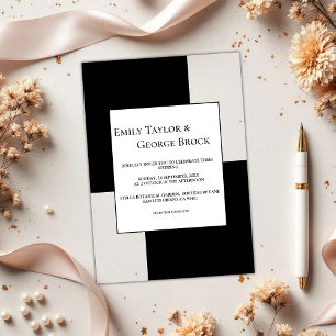 Elegant Chic Black And White Modern Wedding Acrylic Invitations