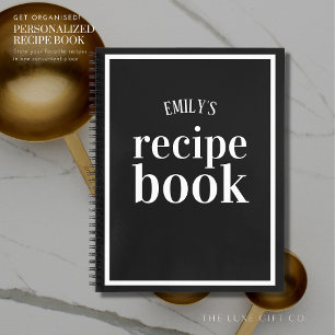 Elegant Chic Black Bridal Shower Recipe Book