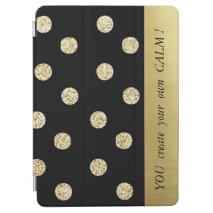 Elegant Chic Black Gold Dots-Motivational Message iPad Air Cover