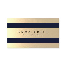 Elegant Chic Black Gold Foil Striped Luxury Blue