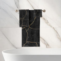 Elegant Chic Black Gold Marble