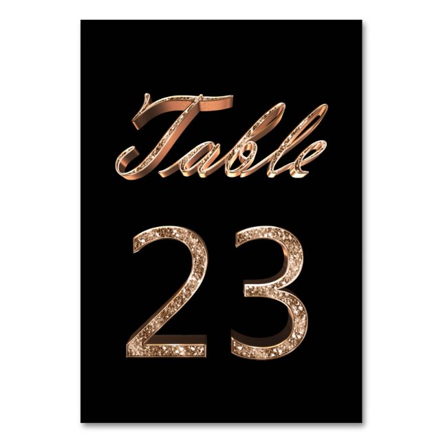 Elegant Chic Black Gold Party Table Number 23 (Front)