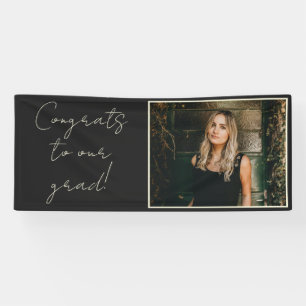 Elegant Chic Black Photo Congrats to Our Grad  Banner