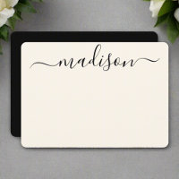 Elegant Chic Black Typography Calligraphy Name