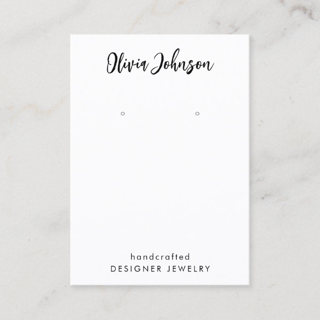Elegant Chic Black White Jewellery Earring Display Business Card (Front)