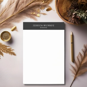 Elegant Chic Black White Personalised  Post-it Notes
