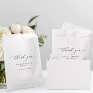 Elegant Chic Black & White Wedding Favour Bag