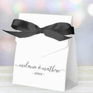 Elegant Chic Black White Wedding Favour Box