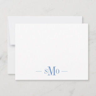 Elegant Chic Blue Monogram 3 Initials Card