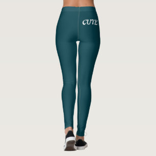 Elegant Chic Blue Teal  Leggings