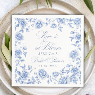 Elegant Chic Blue Toile Chinoiserie Bridal Shower Napkin