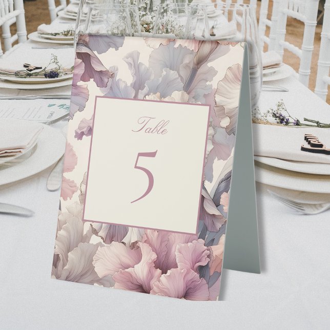 Elegant Chic Blush Pink Floral Table Number Sign (Creator Uploaded)