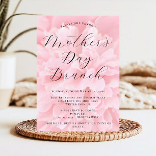 Elegant Chic Blush Pink Flower Mother's Day Brunch Invitation