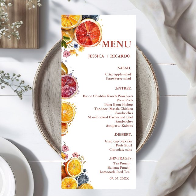 Elegant & Chic Boho bee Wildflower Wedding Table Menu (Creator Uploaded)